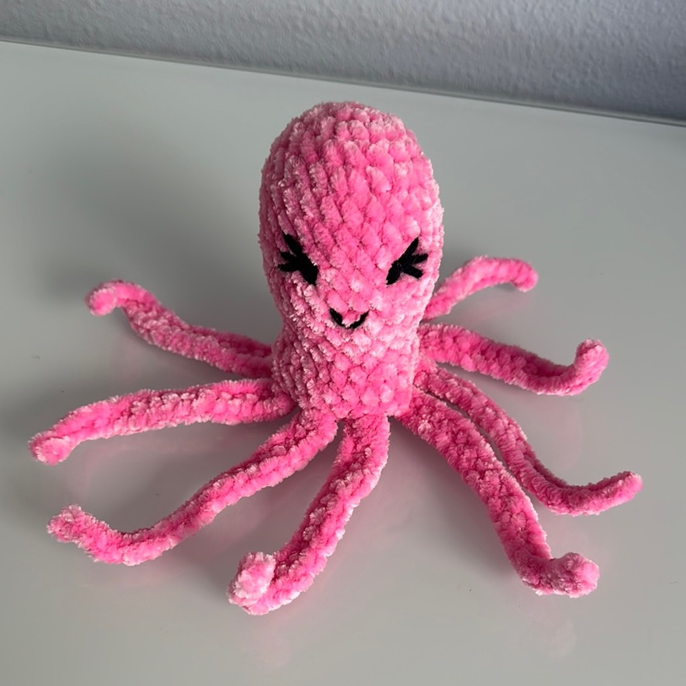 Pink Crochet Octopus Toy